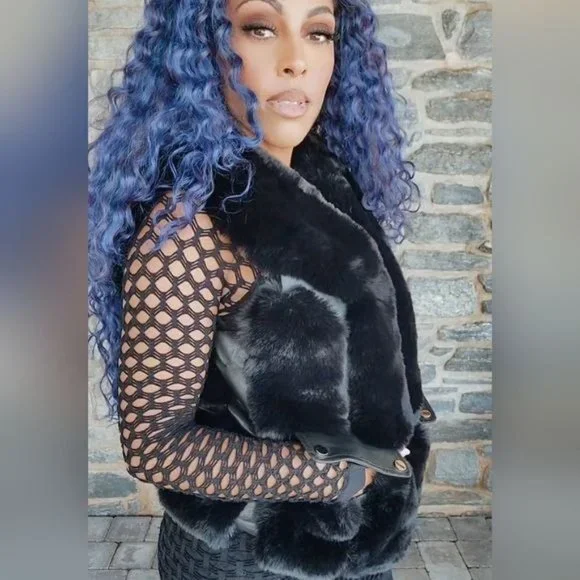 Miz Vegan: Fur & Leather Trimmed Vest - Picture 13 of 16